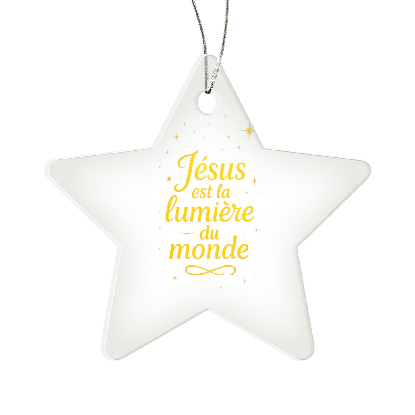 Ornement étoile en acrylique - Jésus est la lumière du monde